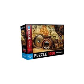 Blue Focus 1000 Parça Vintage Compass Andbinoculars Nostaljik Pusula Ve Dürbün Puzzle