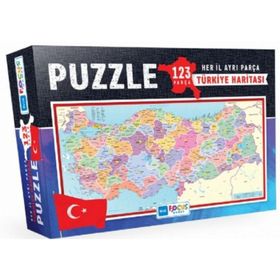 Blue Focus 123 Parça Türkiye Haritası Kutulu Puzzle Her il Ayrı Parça Puzzle