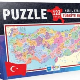 Blue Focus 123 Parça Türkiye Haritası Kutulu Puzzle Her il Ayrı Parça Puzzle