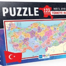 Blue Focus 123 Parça Türkiye Haritası Kutulu Puzzle Her il Ayrı Parça Puzzle