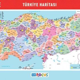 Blue Focus 123 Parça Türkiye Haritası Kutulu Puzzle Her il Ayrı Parça Puzzle