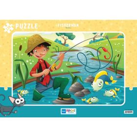 Blue Focus 130 Parça Çerçeveli Balıkçı Puzzle