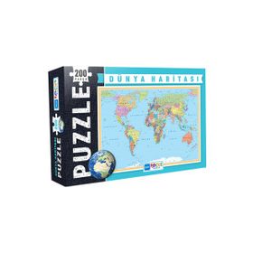 Blue Focus 200 Parça Dünya Haritası Puzzle