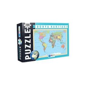 Blue Focus 200 Parça Dünya Haritası Puzzle
