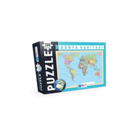 Blue Focus 200 Parça Dünya Haritası Puzzle