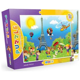 Blue Focus 200 Parça Puzzle Eyfel Kulesi ve Çocuklar