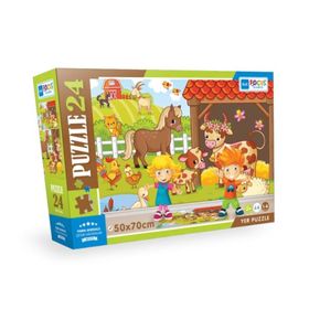 Blue Focus 24 Parça Yer Puzzle Farm Animals Çiftlik Hayvanları Puzzle
