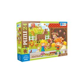 Blue Focus 24 Parça Yer Puzzle Farm Animals Çiftlik Hayvanları Puzzle