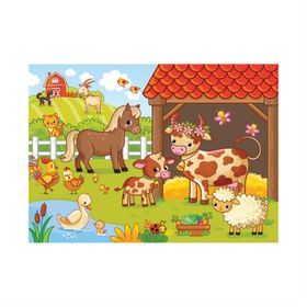 Blue Focus 24 Parça Yer Puzzle Farm Animals Çiftlik Hayvanları Puzzle