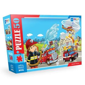 Blue Focus 50 Parça Fireman İtfaiyeci Puzzle