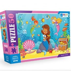 Blue Focus 50 Parça Mermaid Deniz Kızı Puzzle