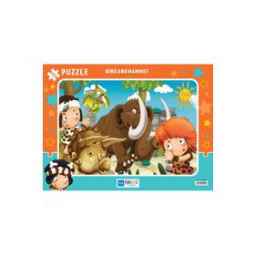 Blue Focus 72 Parça Dino ve Mamut Büyük Frame Erkek Çocuk Puzzle