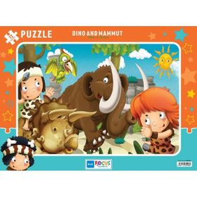 Blue Focus 72 Parça Dino ve Mamut Büyük Frame Erkek Çocuk Puzzle