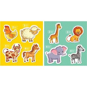 Blue Focus Baby Puzzle Vahşi ve Çiftlik Hayvanları Puzzle Seti
