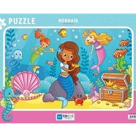 Blue Focus Deniz Kızı 30 Parça Frame Kız Çocuk Puzzle