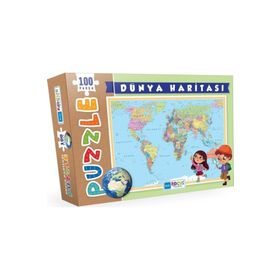 Blue Focus Dünya Haritası 100 Parça Puzzle