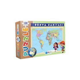 Blue Focus Dünya Haritası 100 Parça Puzzle