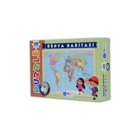 Blue Focus Dünya Haritası 100 Parça Puzzle