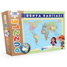 Blue Focus Dünya Haritası 100 Parça Puzzle