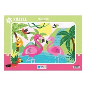 Blue Focus Flamingo 30 Parça Frame Kız Çocuk Puzzle