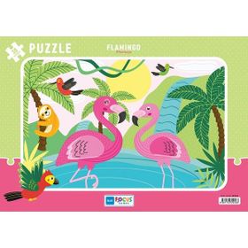 Blue Focus Flamingo 30 Parça Frame Kız Çocuk Puzzle