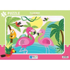 Blue Focus Flamingo 30 Parça Frame Kız Çocuk Puzzle