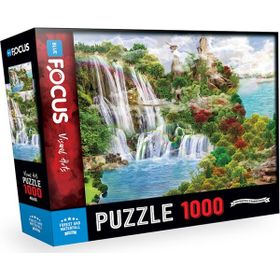 Blue Focus Forest And Waterfall 1000 Parça Puzzle