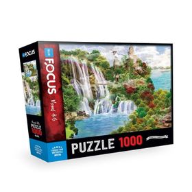 Blue Focus Forest And Waterfall 1000 Parça Puzzle