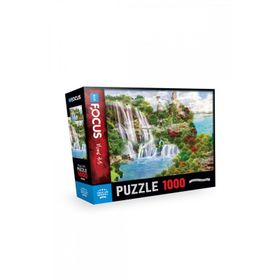 Blue Focus Forest And Waterfall 1000 Parça Puzzle