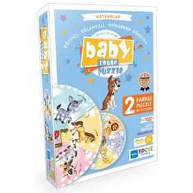 Blue Focus Hayvanlar Baby Round Puzzle