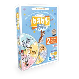 Blue Focus Hayvanlar Baby Round Puzzle