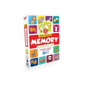 Blue Focus Memory Hayvanlar Eşleştirme Kartı 34 Parça Akıl Oyunu