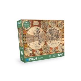 Blue Focus Old World Map Eski Dünya Haritası 1000 Parça Puzzle