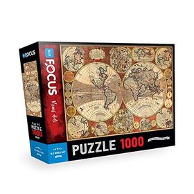 Blue Focus Old World Map Eski Dünya Haritası 1000 Parça Puzzle