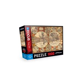 Blue Focus Old World Map Eski Dünya Haritası 1000 Parça Puzzle