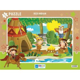 Blue Focus Red Indian Kızılderili 72 Parça Puzzle