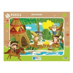Blue Focus Red Indian Kızılderili 72 Parça Puzzle