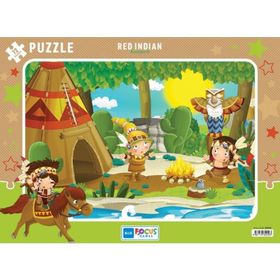 Blue Focus Red Indian Kızılderili 72 Parça Puzzle
