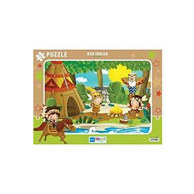 Blue Focus Red Indian Kızılderili 72 Parça Puzzle