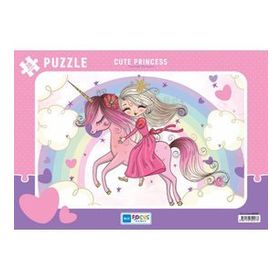 Blue Focus Sevimli Prenses 30 Parça Frame Kız Çocuk Puzzle