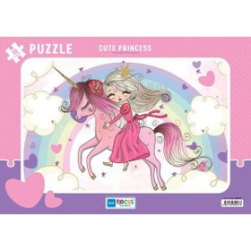 Blue Focus Sevimli Prenses 30 Parça Frame Kız Çocuk Puzzle
