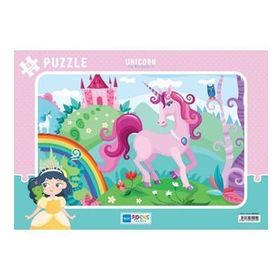 Blue Focus Tek Boynuzlu At 30 Parça Frame Kız Çocuk Puzzle
