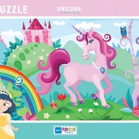 Blue Focus Tek Boynuzlu At 30 Parça Frame Kız Çocuk Puzzle