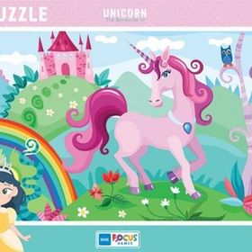 Blue Focus Tek Boynuzlu At 30 Parça Frame Kız Çocuk Puzzle