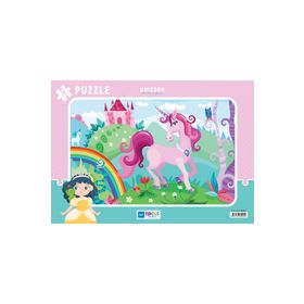Blue Focus Tek Boynuzlu At 30 Parça Frame Kız Çocuk Puzzle