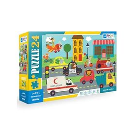 Blue Focus Transport Taşıtlar 24 Parça Puzzle