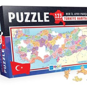 Blue Focus Türkiye Haritası Kutulu 123 Parça Puzzle