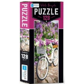 Blue Focus White Bicycle 128 Parça Puzzle