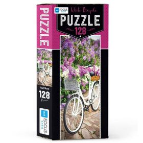 Blue Focus White Bicycle 128 Parça Puzzle