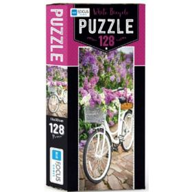 Blue Focus White Bicycle 128 Parça Puzzle